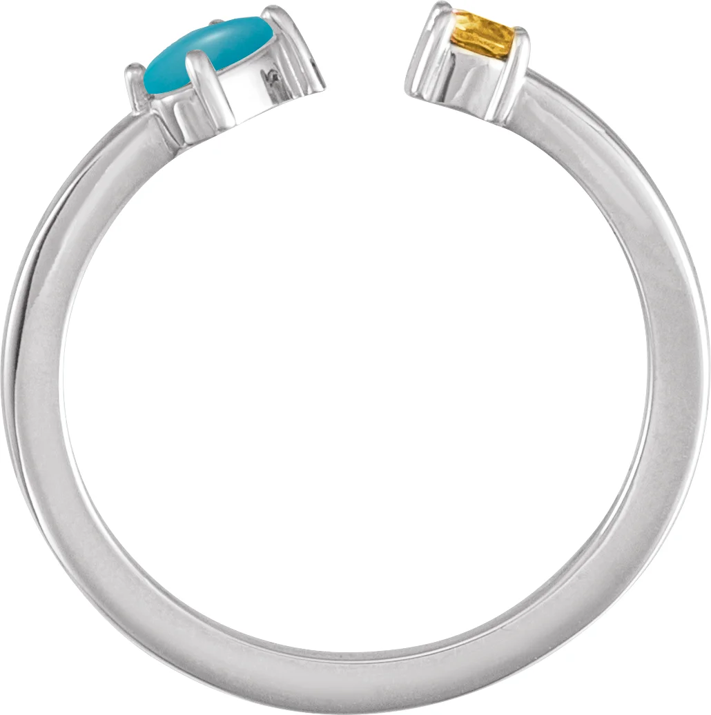 Two-Stone Negative Space Ring, view 3