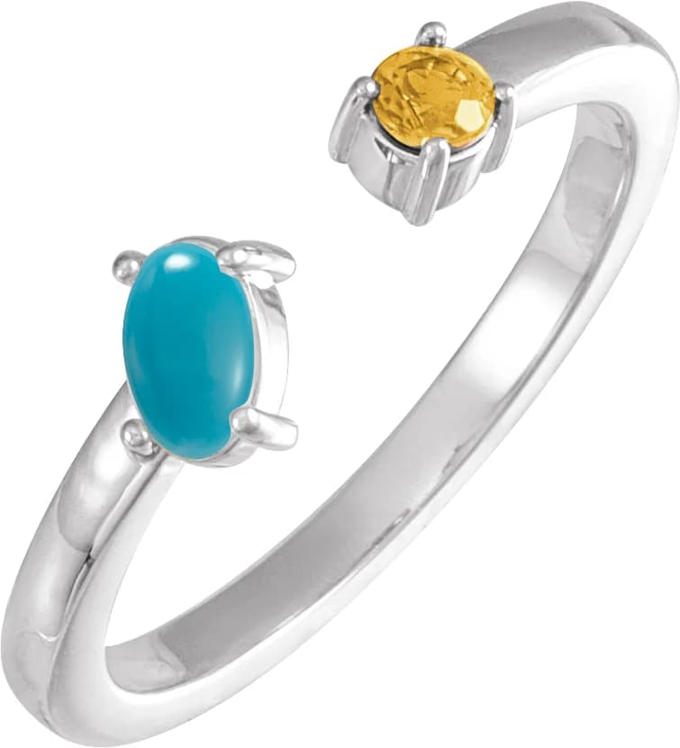 Two-Stone Negative Space Ring, view 2