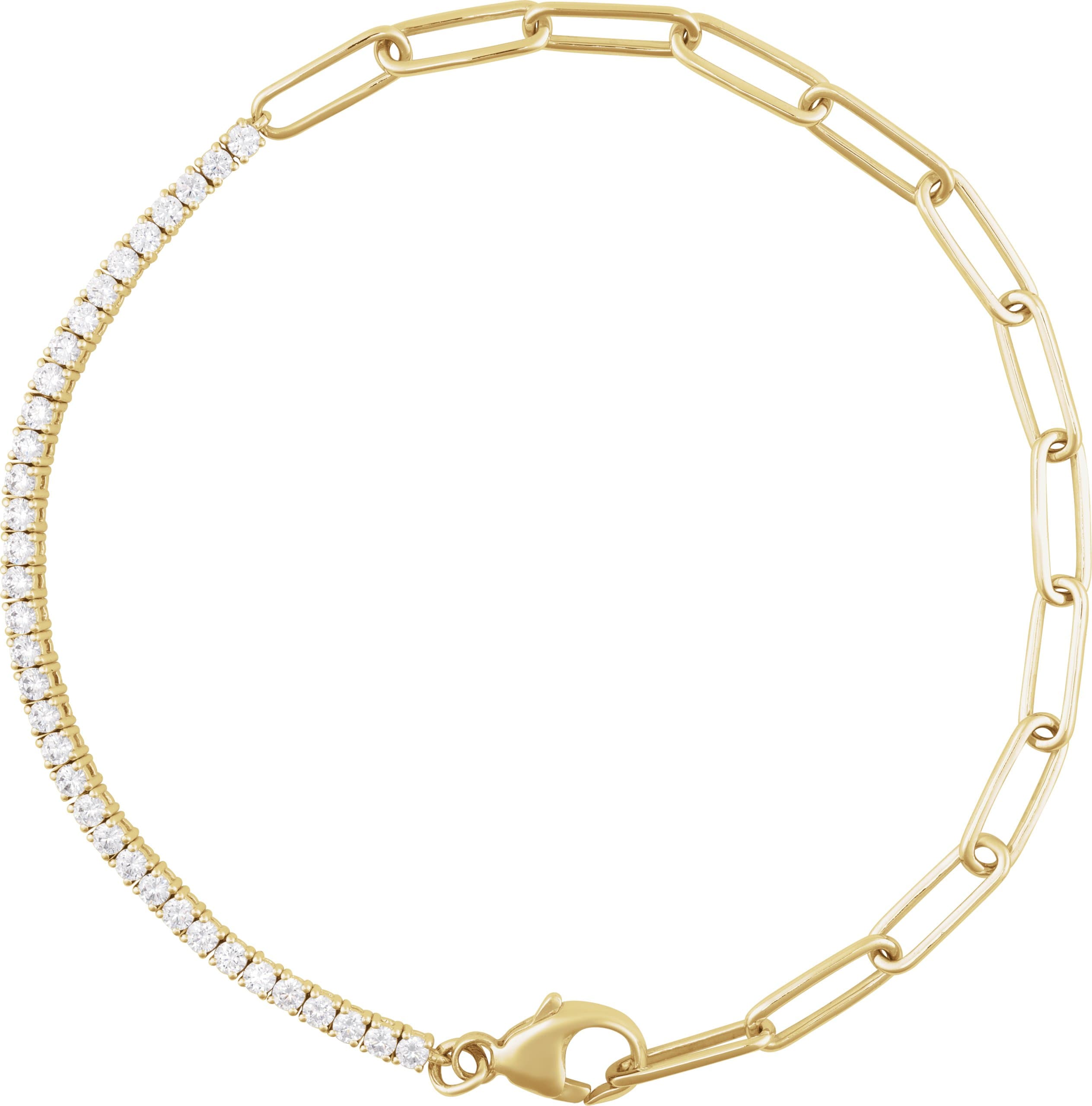 14K Rose 1 CTW Natural Diamond Line 7 1/2" Bracelet