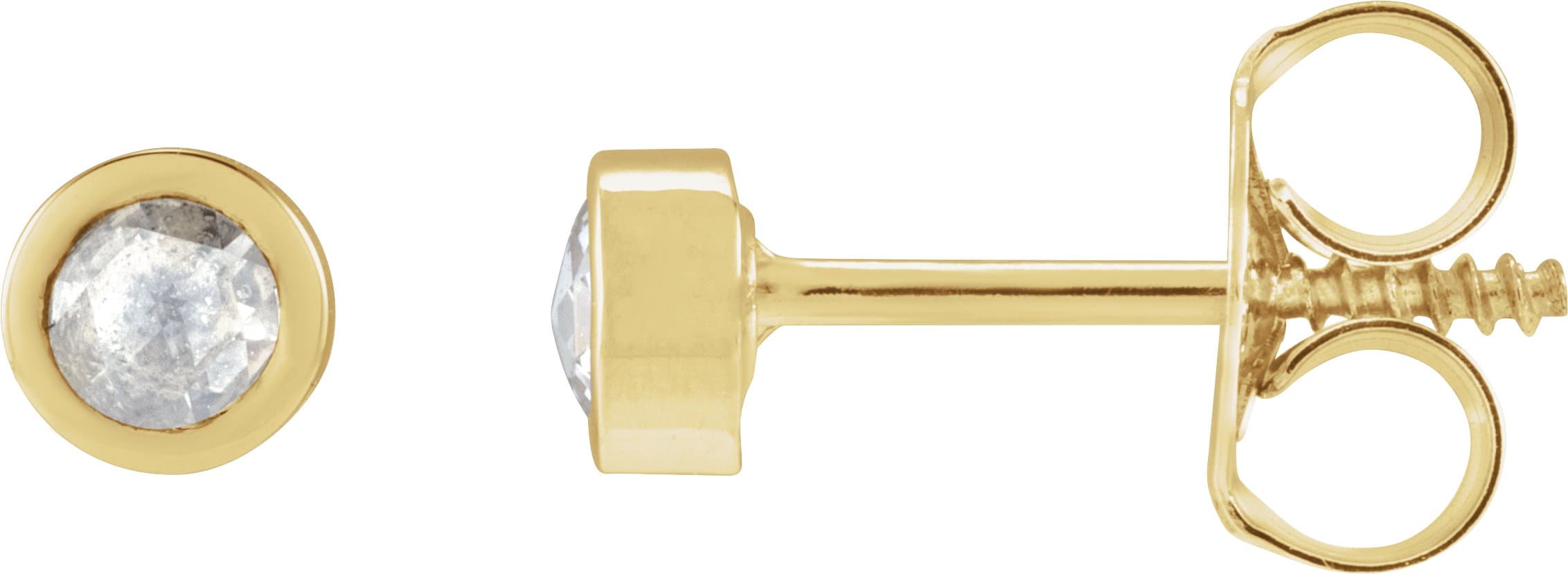 14K Rose .02 CTW Rose-Cut Natural Diamond Stud Earrings