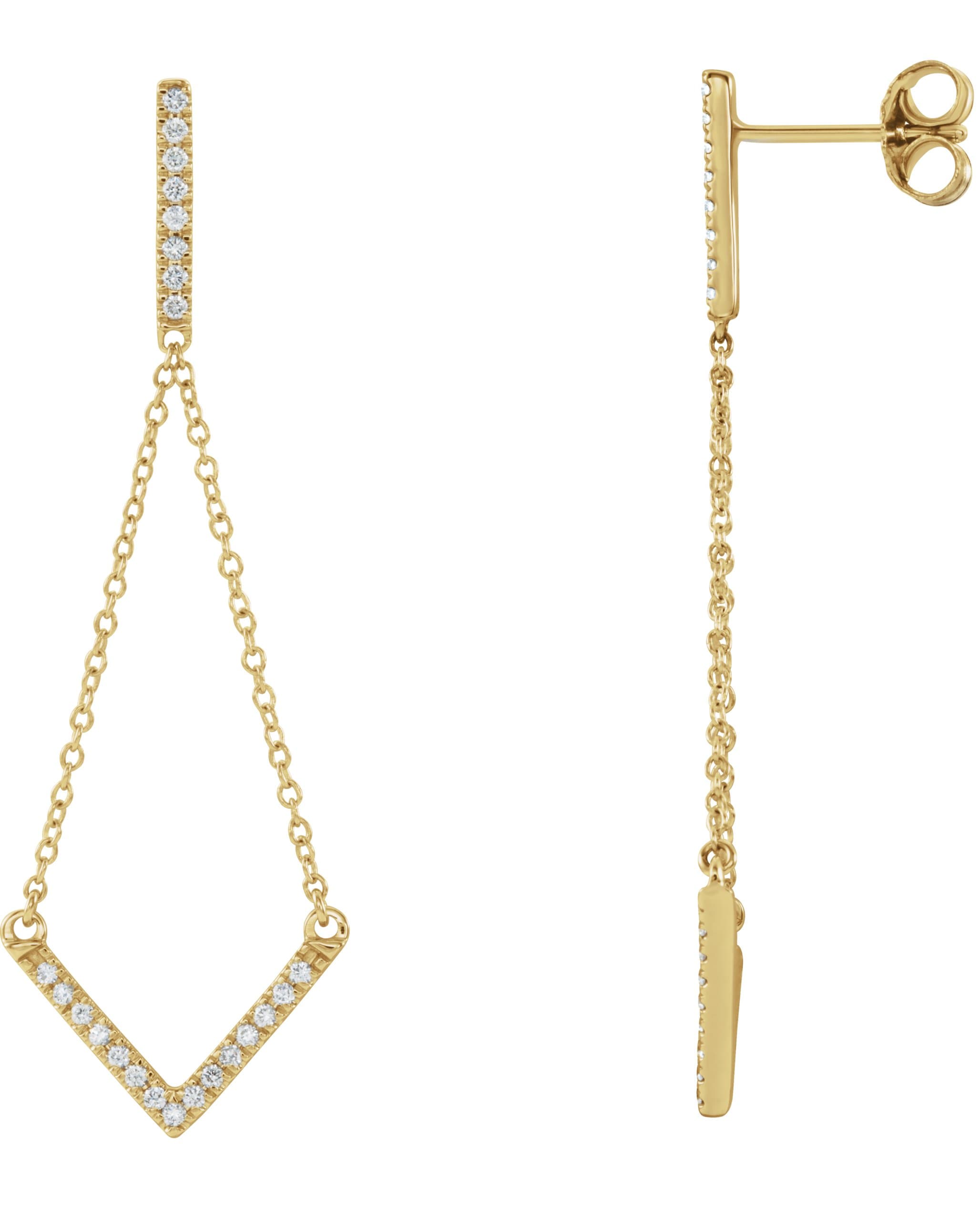 14K Yellow 1/4 CTW Natural Diamond Earrings