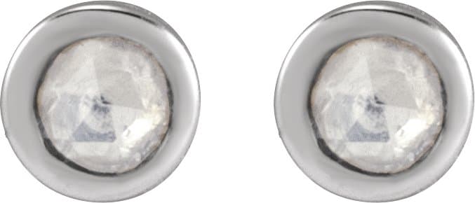 Youth Bezel-Set Stud Earrings view 2