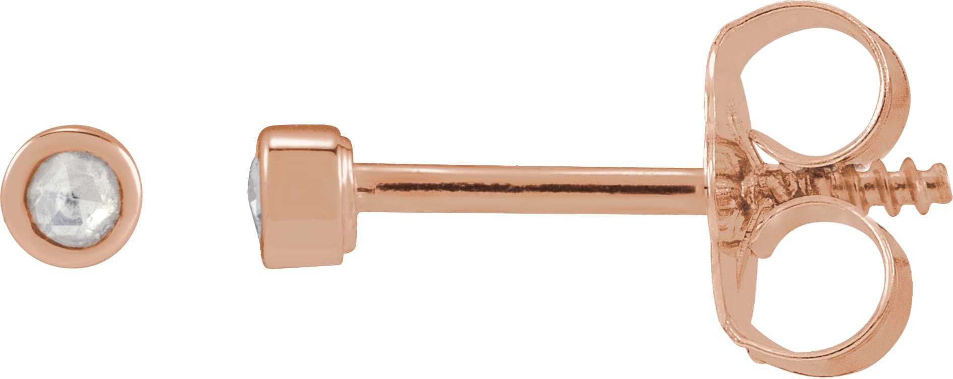 14K Rose .02 CTW Rose-Cut Natural Diamond Stud Earrings