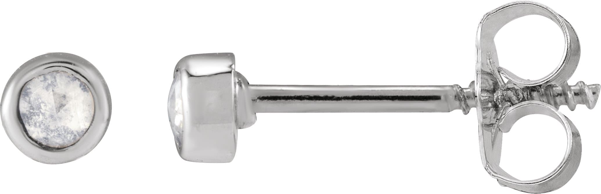 14K Rose .02 CTW Rose-Cut Natural Diamond Stud Earrings