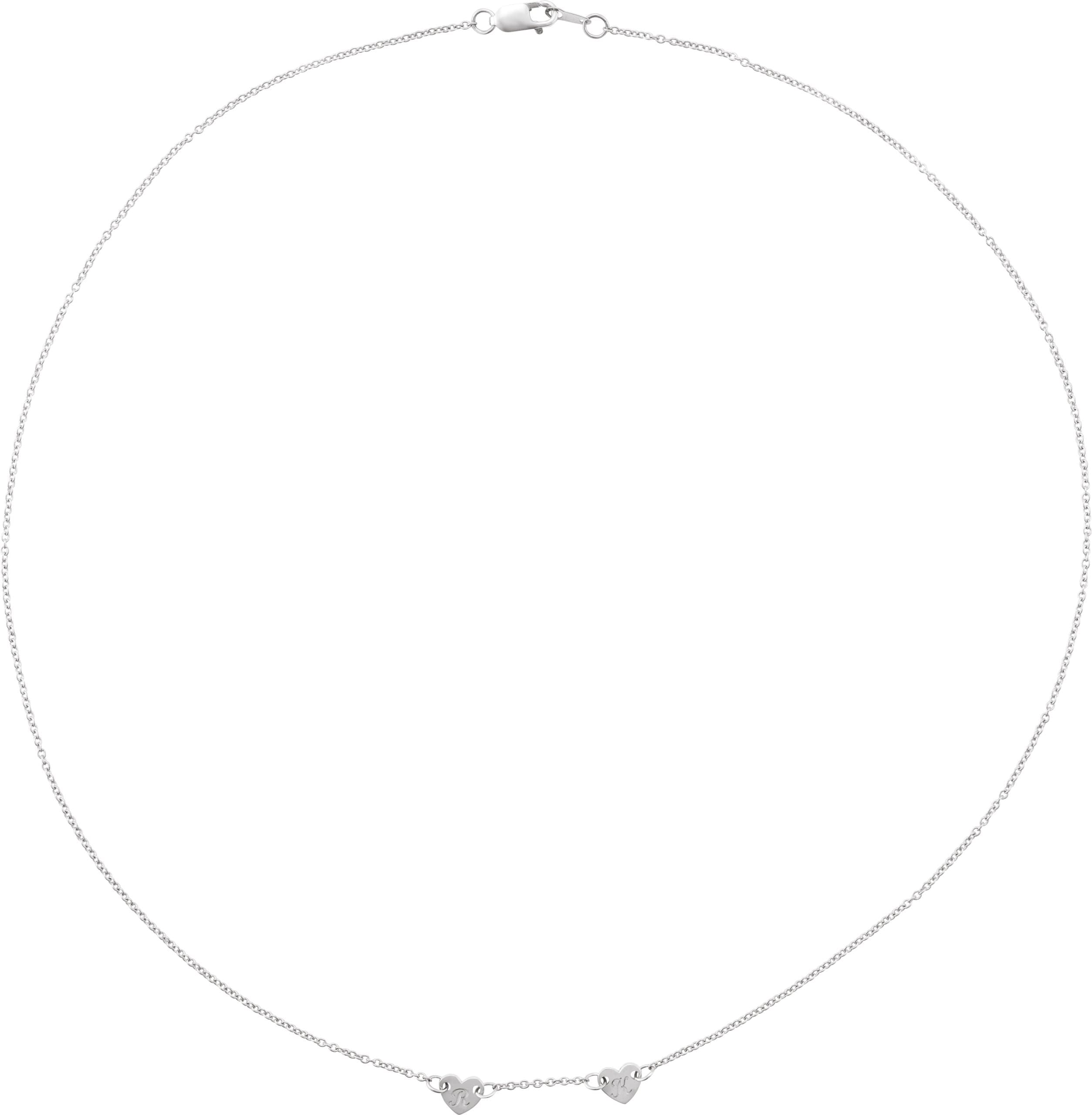 14K Rose 1-Heart Engravable Family 16 Necklace