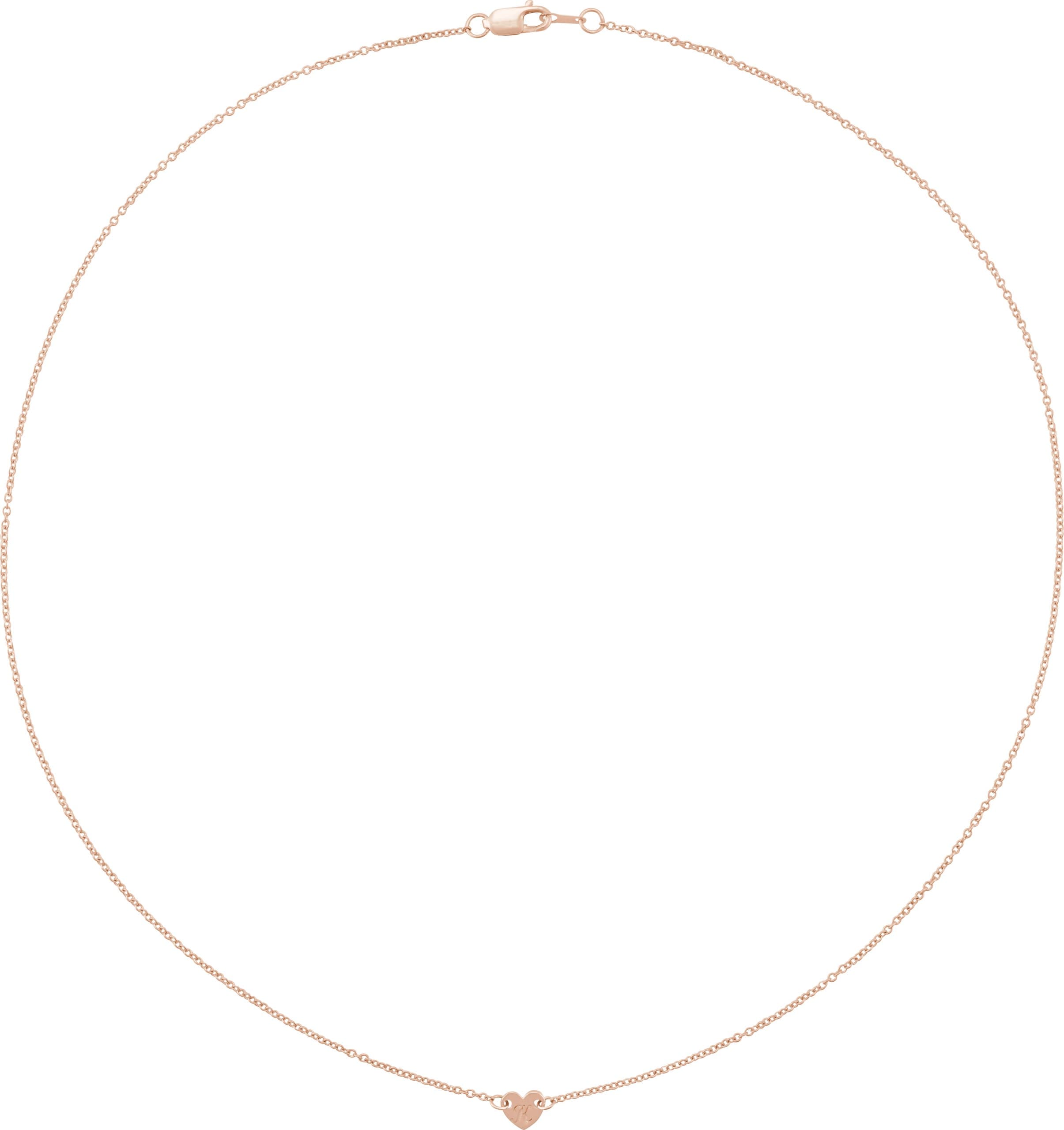 14K Rose 1-Heart Engravable Family 16 Necklace