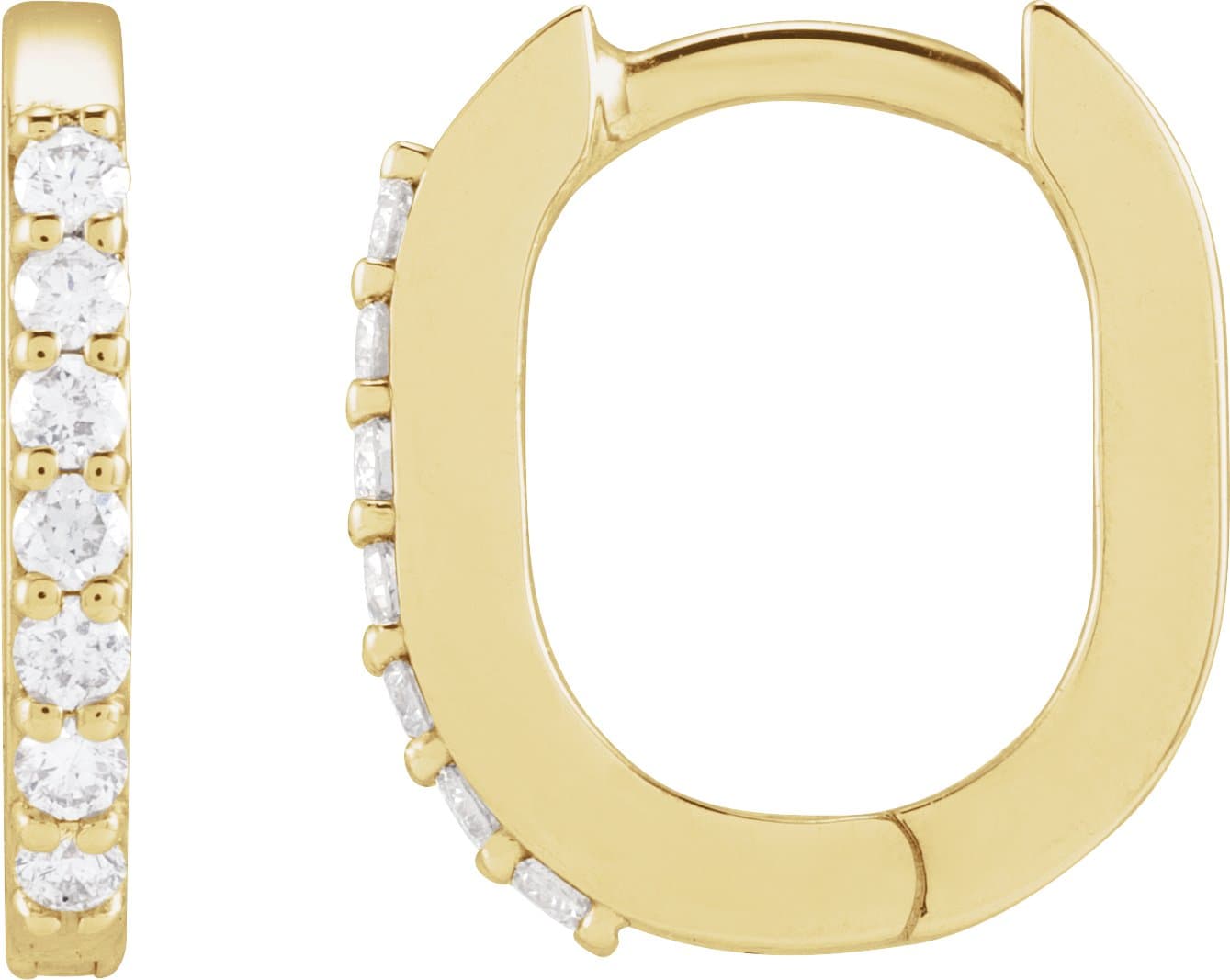 14K Rose 1/8 CTW Natural Diamond 12 mm Hoop Earrings