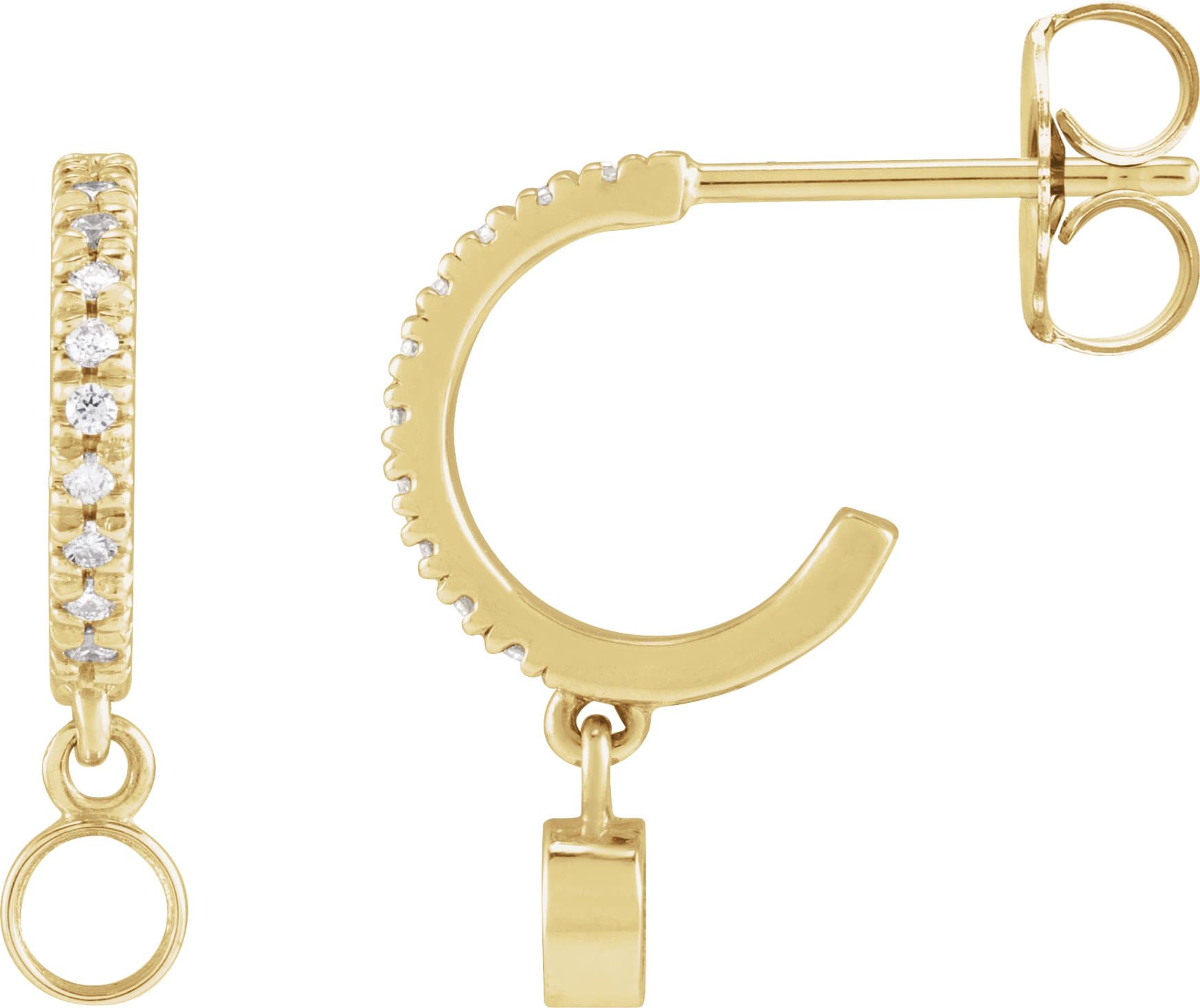 14K Rose Gold 1/4 CTW Natural Diamond French-Set 16.1 mm Hoop Earrings