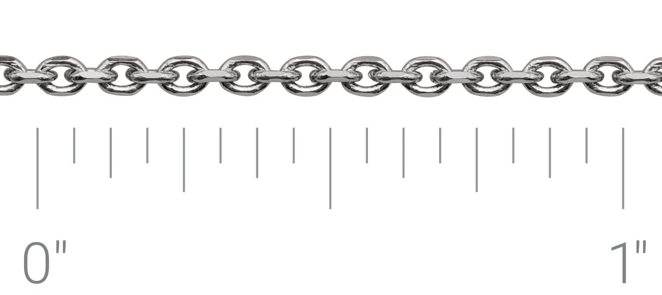 14K White 1.75 mm Diamond-Cut Cable 18 Chain