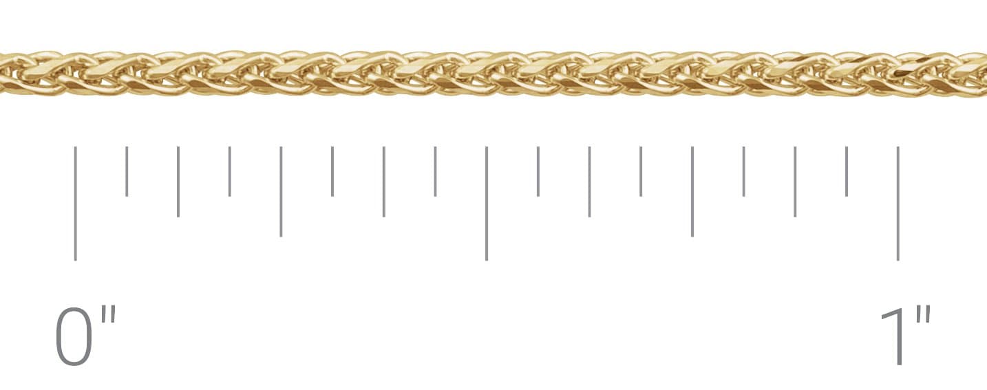 14K White 1.5 mm Diamond-Cut Wheat 16 Chain