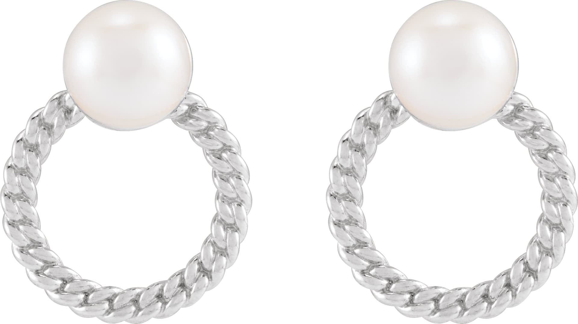 Pearl & Chain Earrings view 2