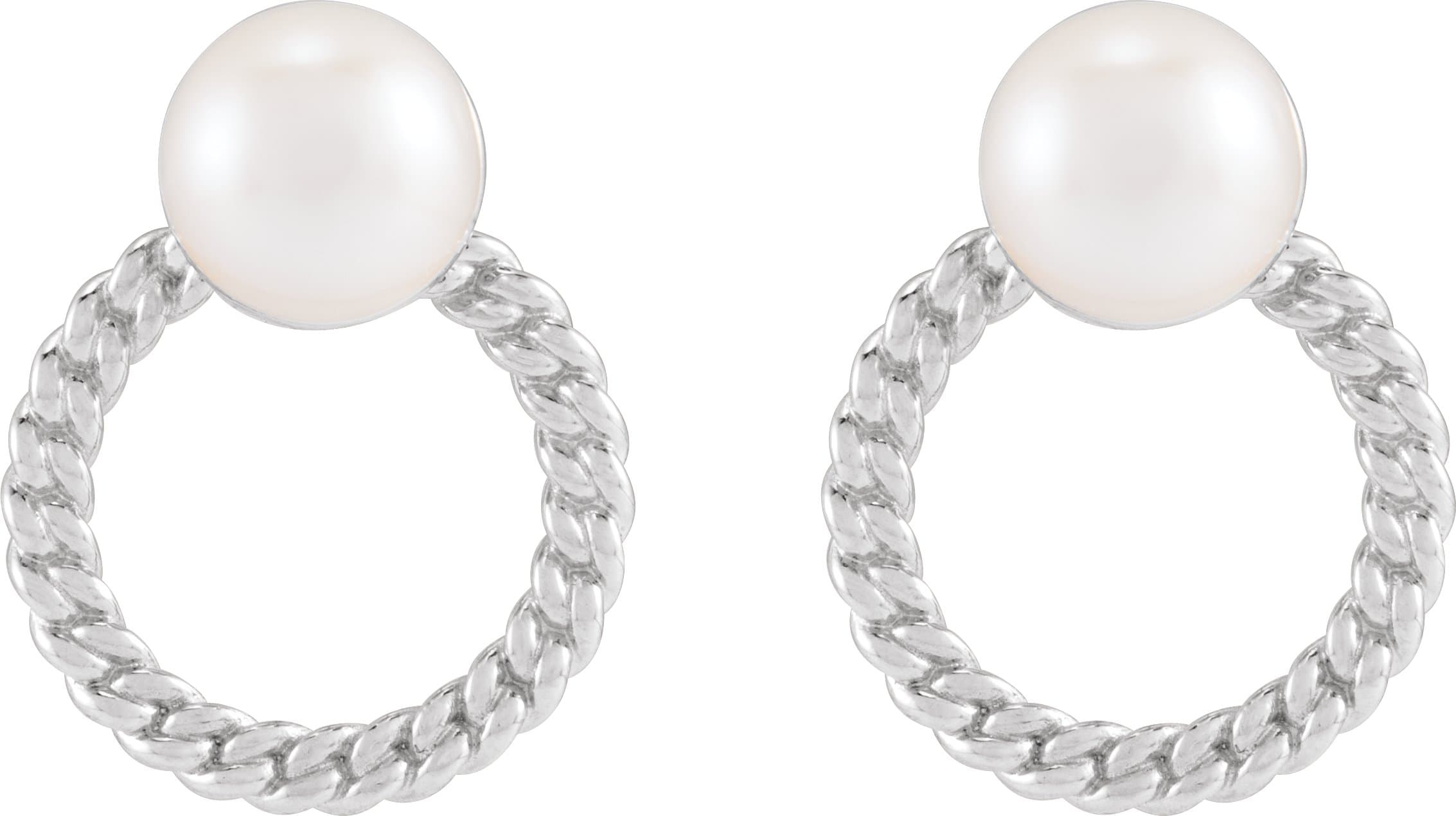Pearl & Chain Earrings view 2