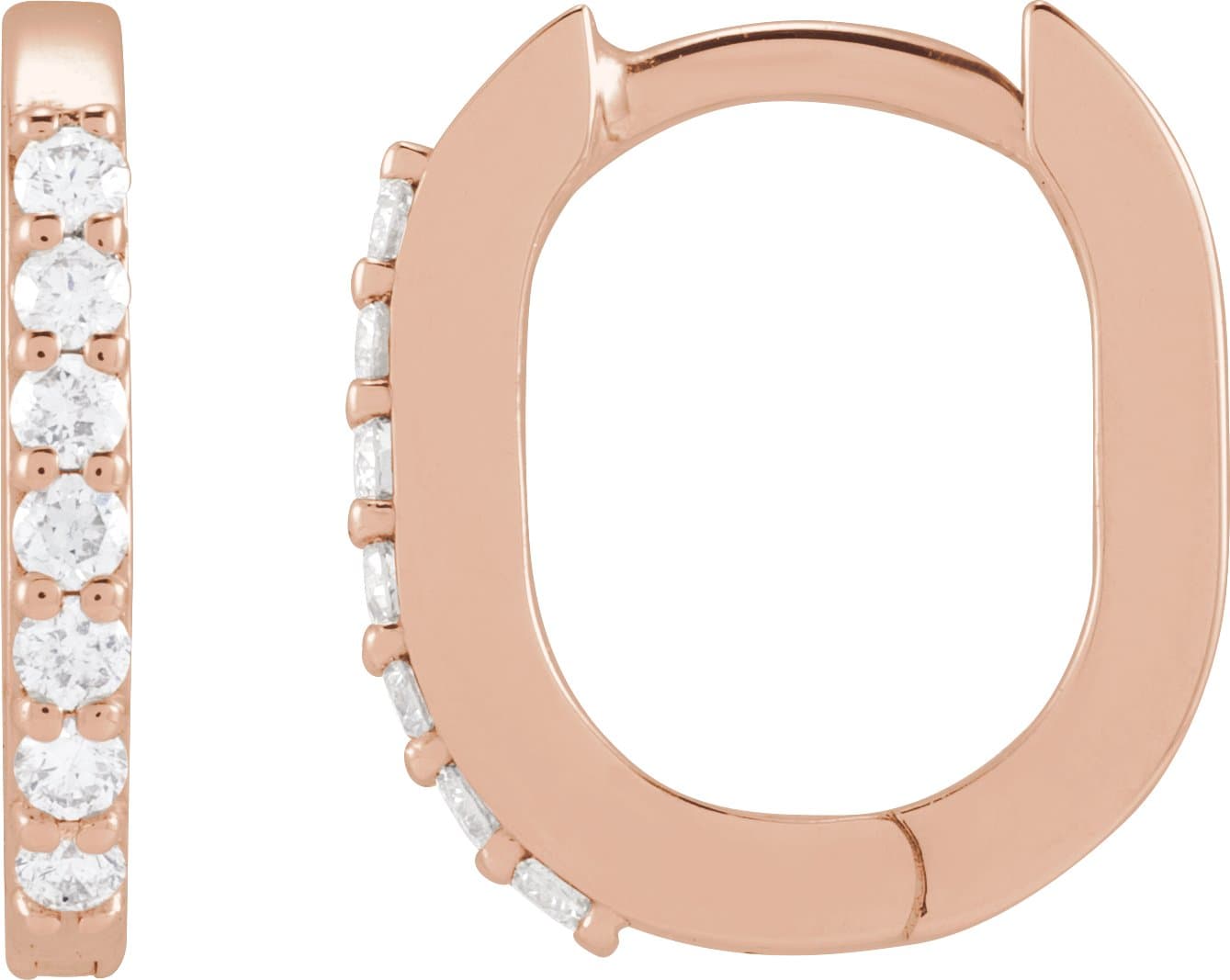 14K Rose 1/8 CTW Natural Diamond 12 mm Hoop Earrings
