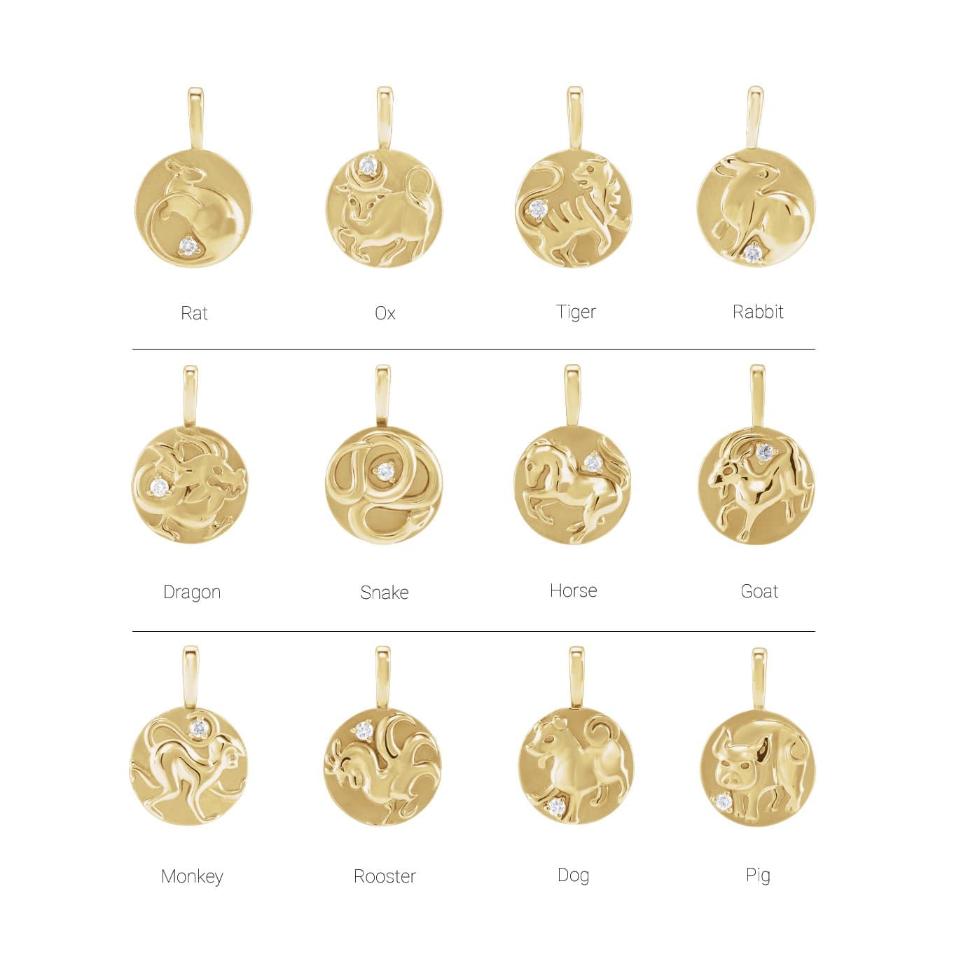 Accented Chinese Zodiac Pendant view 3