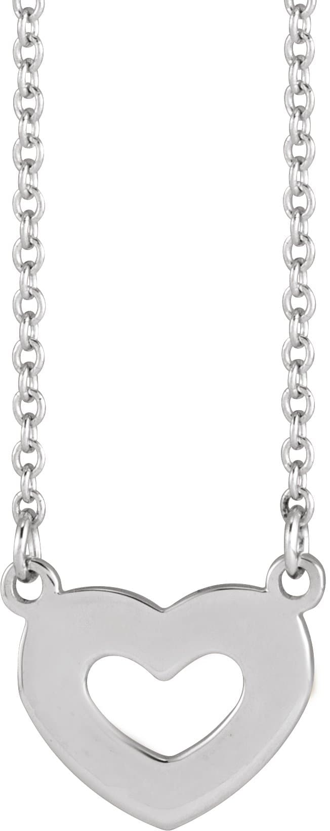 Platinum Engravable Family Heart 18 Necklace