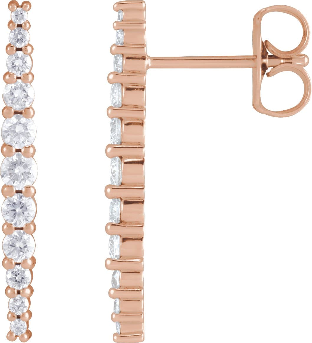 14K Rose 3/8 CTW Lab-Grown Diamond Earrings