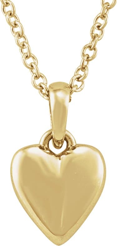14K Yellow Youth Heart 15 Necklace