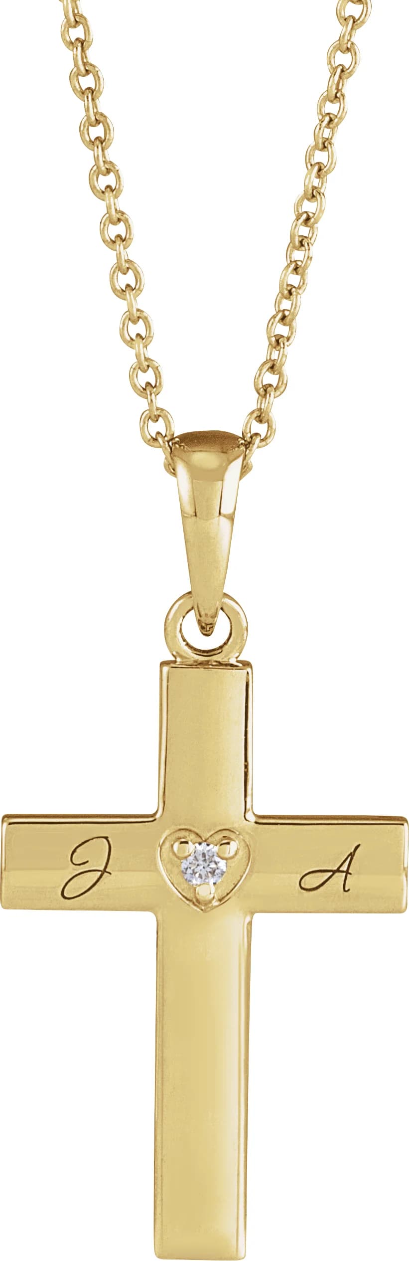 Engravable Cross Necklace, view 4