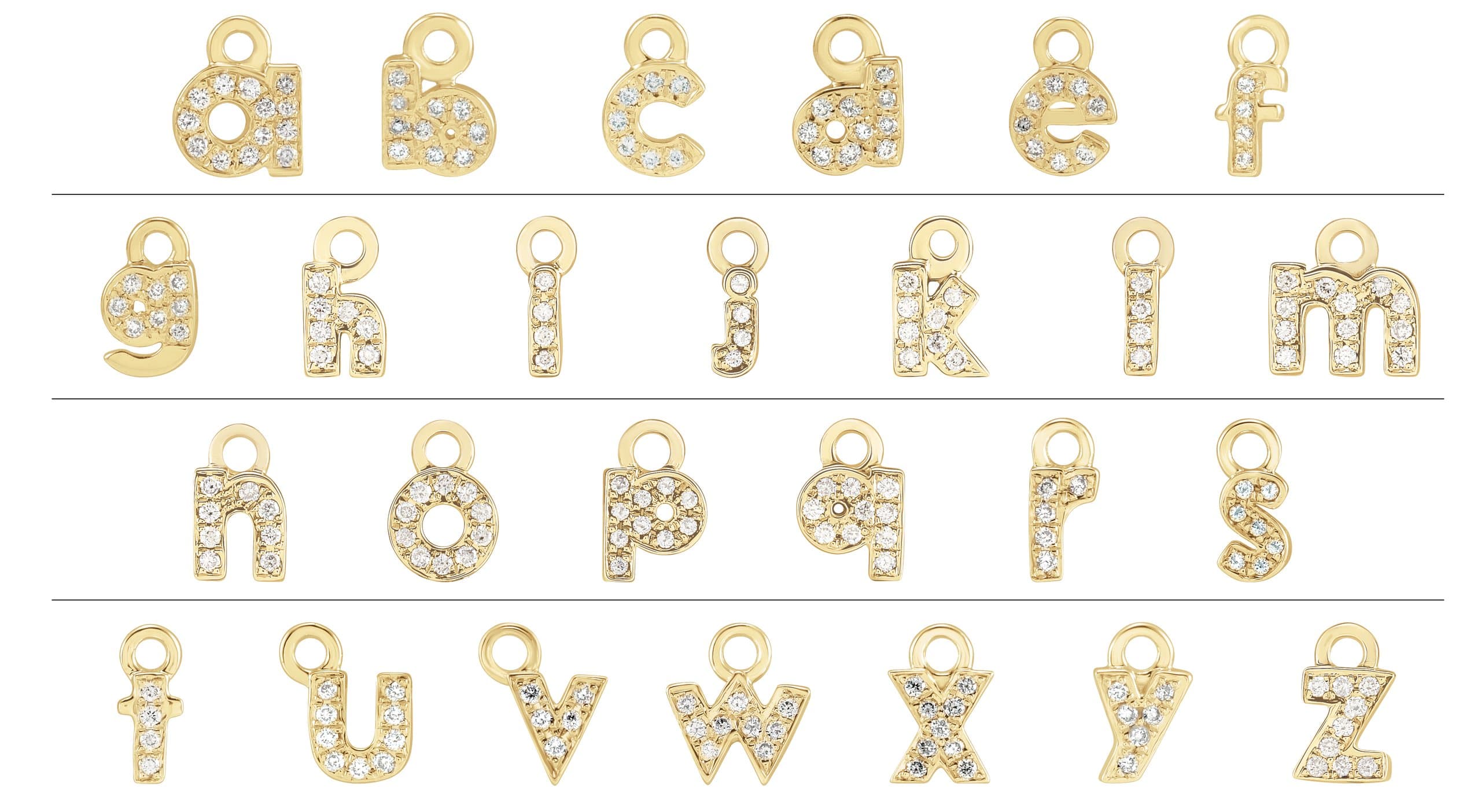 Petite Pavé™ Lowercase Initial Dangle view 2