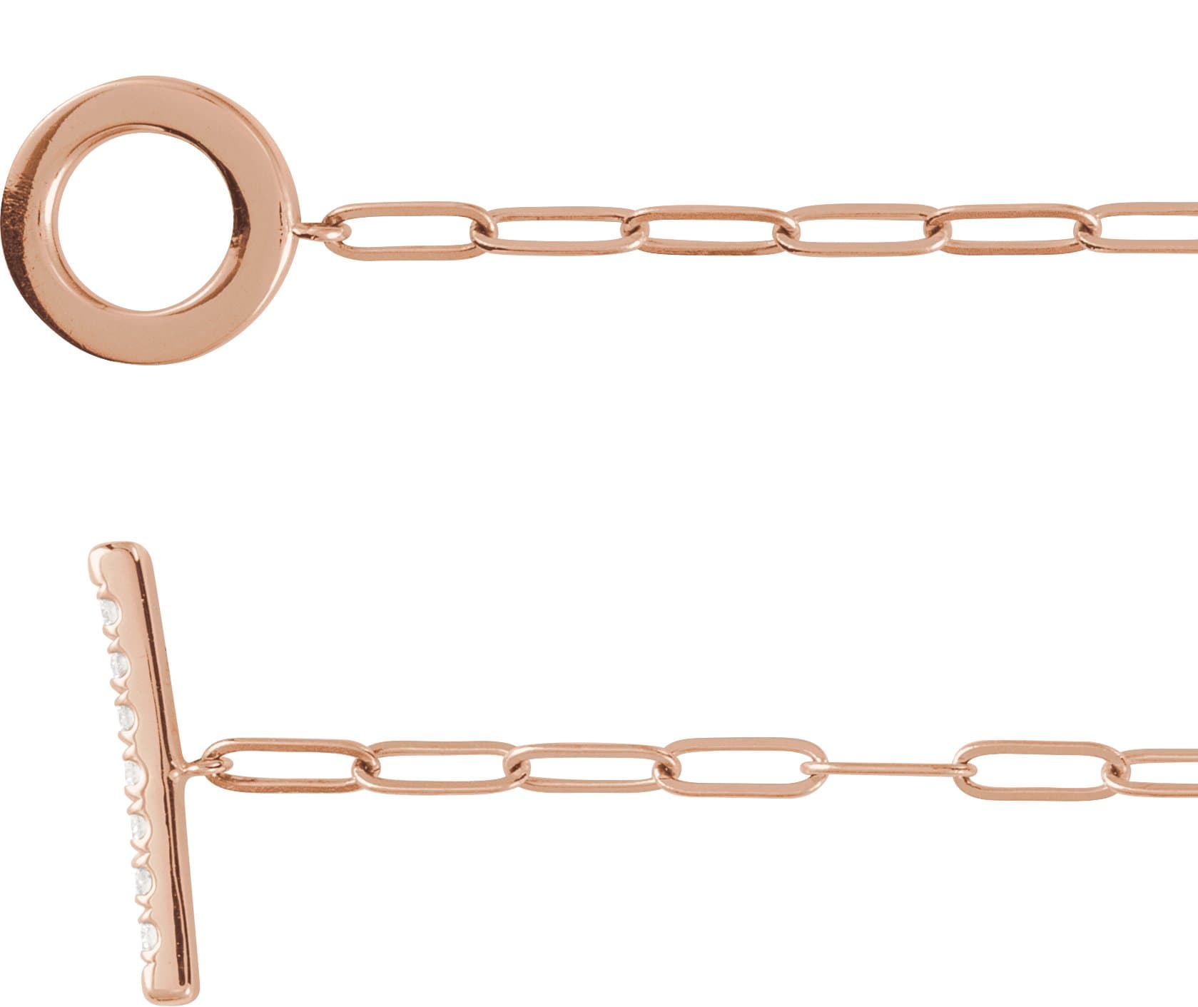 14K Rose 1/10 CTW Natural Diamond Toggle 7" Bracelet