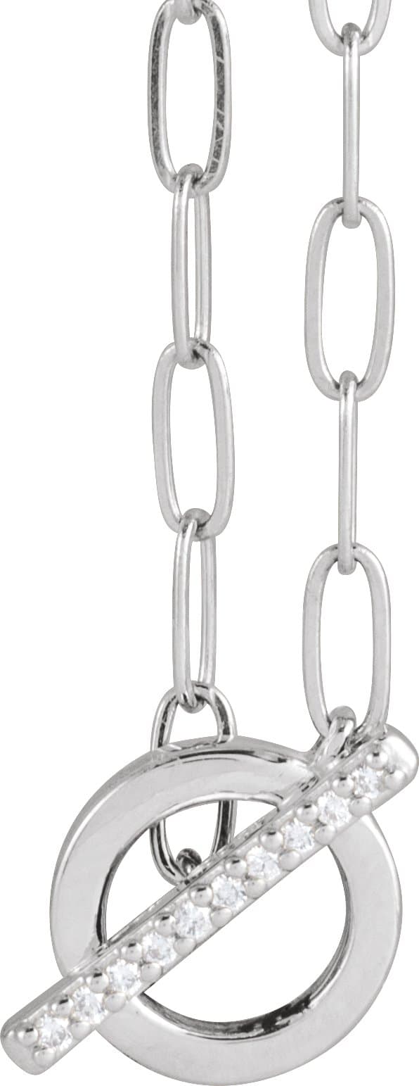 14K Rose .04 CTW Natural Diamond Toggle 16 Necklace