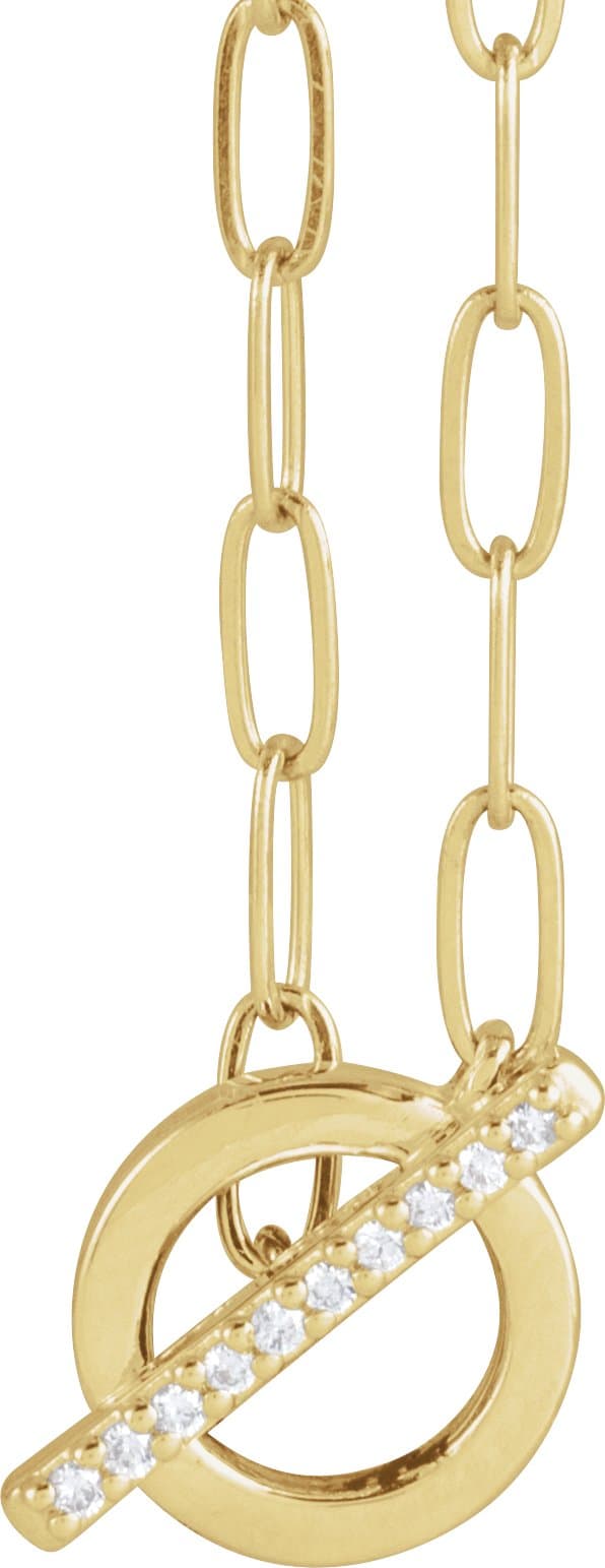 14K Rose .04 CTW Natural Diamond Toggle 16 Necklace