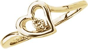 14K Rose .06 CTW Natural Diamond Heart Ring