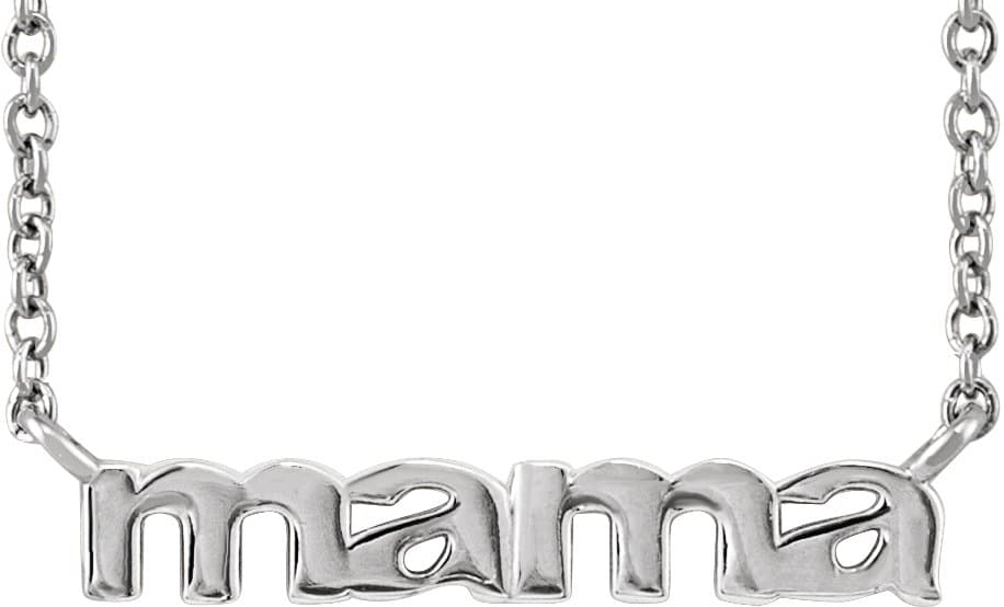 14K White Mama 18 Necklace