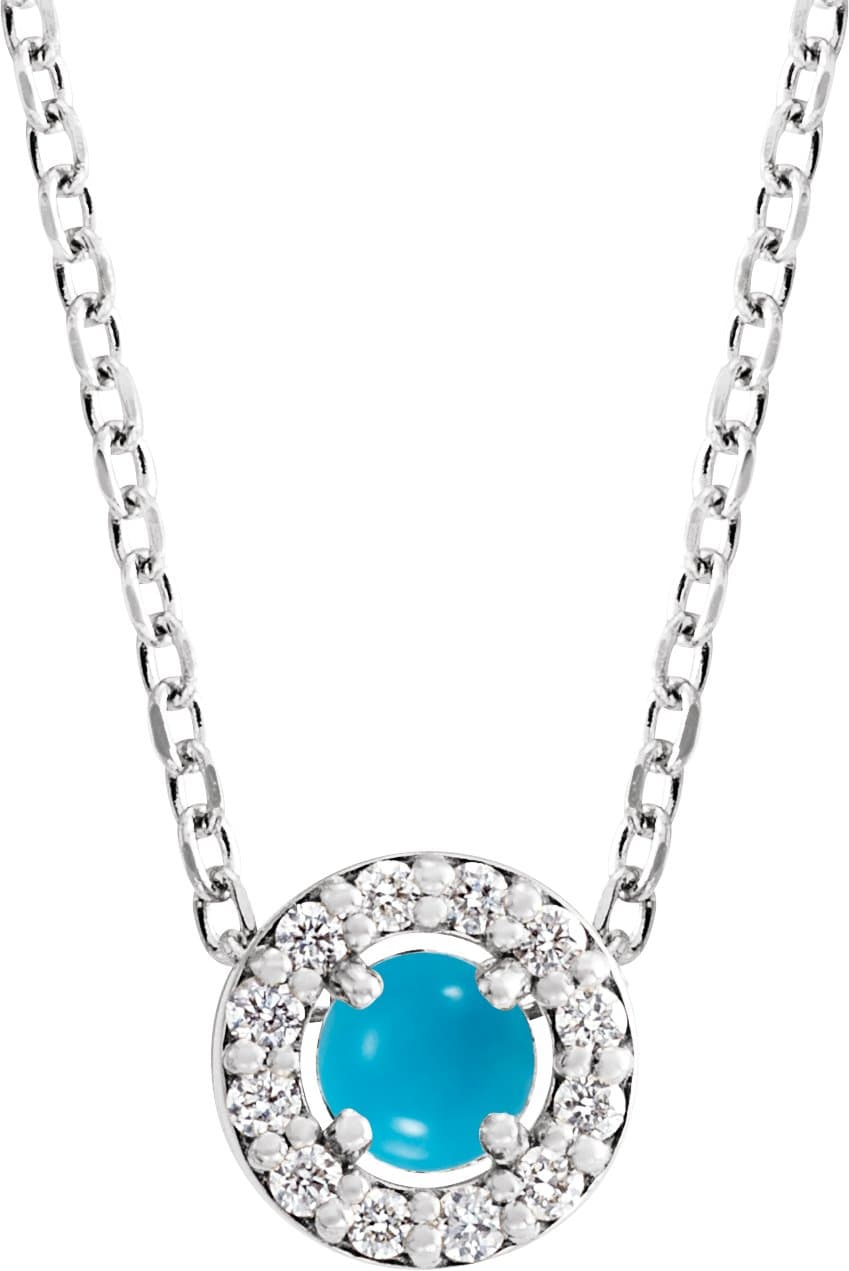 14K Rose 1/5 CTW Rose-Cut Natural Diamond Halo-Style 16-18 Necklace
