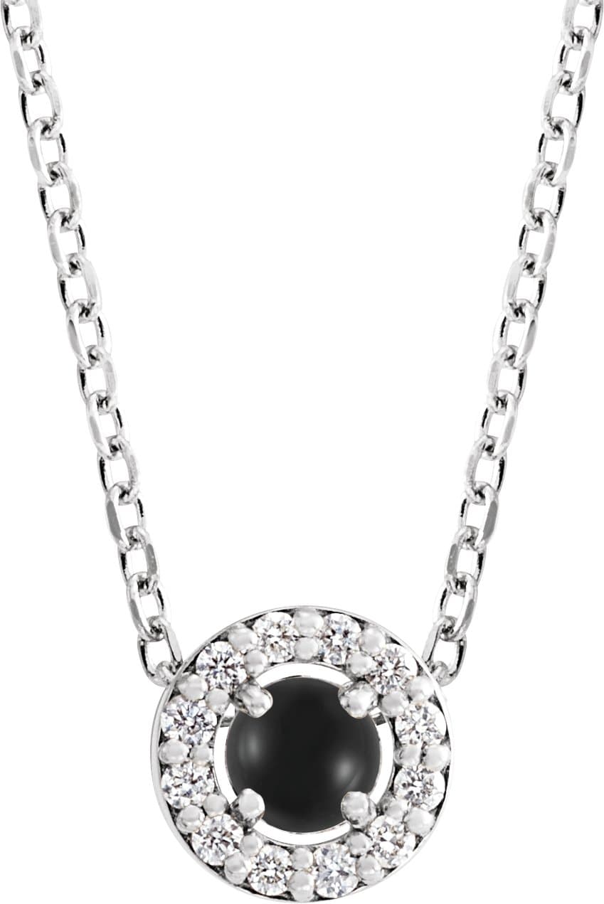 14K Rose 1/5 CTW Rose-Cut Natural Diamond Halo-Style 16-18 Necklace