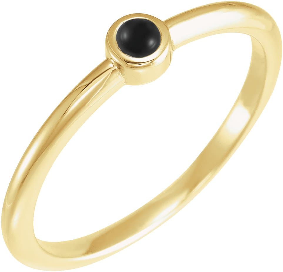 14K Rose .03 CT Rose-Cut Natural Diamond Stackable Ring
