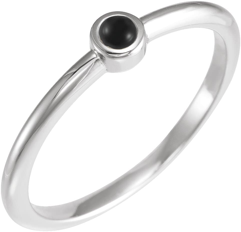 14K Rose .03 CT Rose-Cut Natural Diamond Stackable Ring