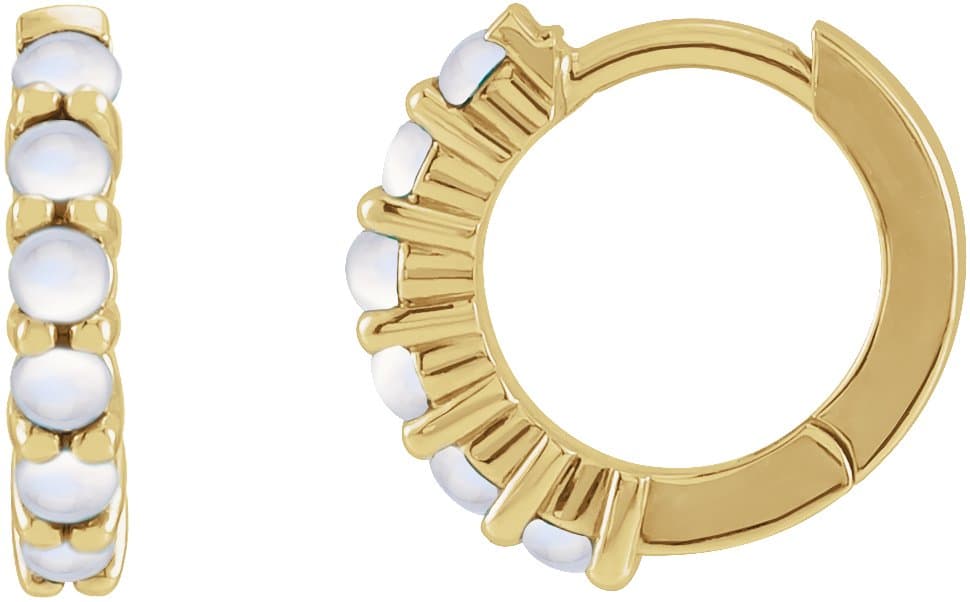 14K Rose 1/3 CTW Rose-Cut Natural Diamond Hinged 20 mm  Hoop Earrings