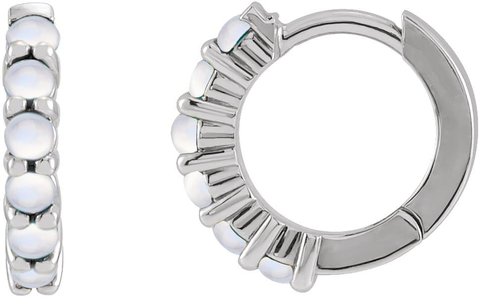 14K Rose 1/3 CTW Rose-Cut Natural Diamond Hinged 20 mm  Hoop Earrings