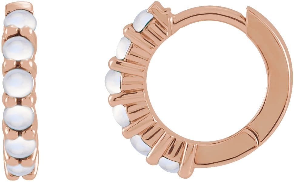 14K Rose 1/3 CTW Rose-Cut Natural Diamond Hinged 20 mm  Hoop Earrings