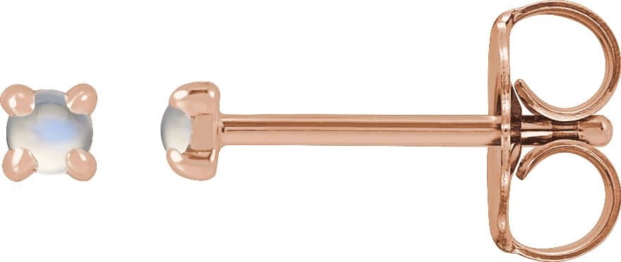 14K Rose .07 CTW Rose-Cut Natural Diamond Stud Earrings