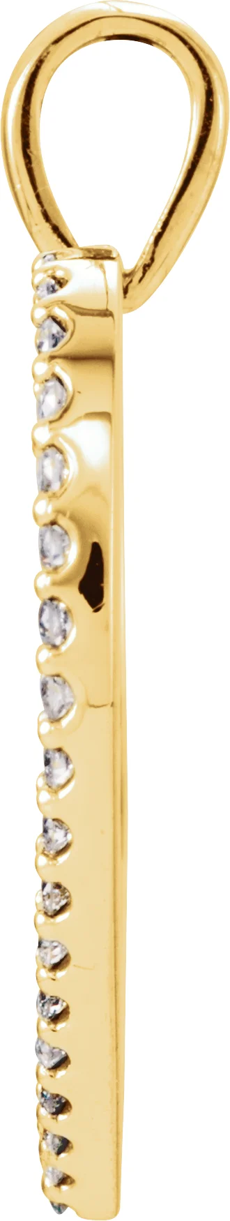 14K Yellow 1/3 CTW Natural Diamond Heart Pendant, view 3