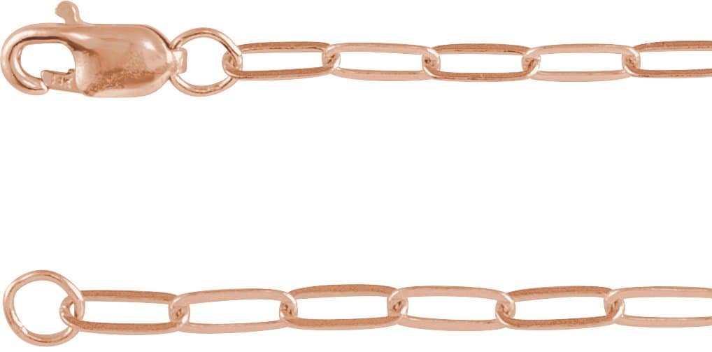 10K Rose 2.1 mm Paperclip-Style 16 Chain