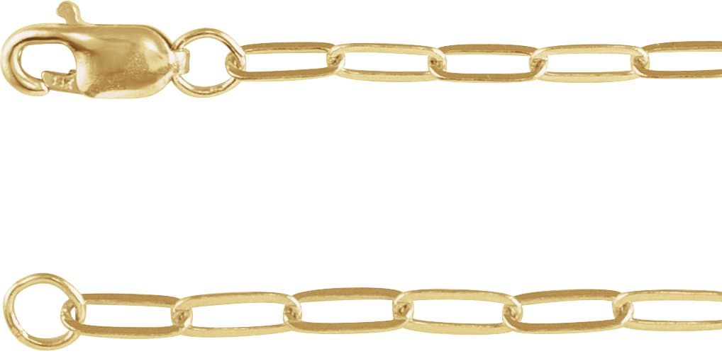 10K Rose 2.1 mm Paperclip-Style 16 Chain