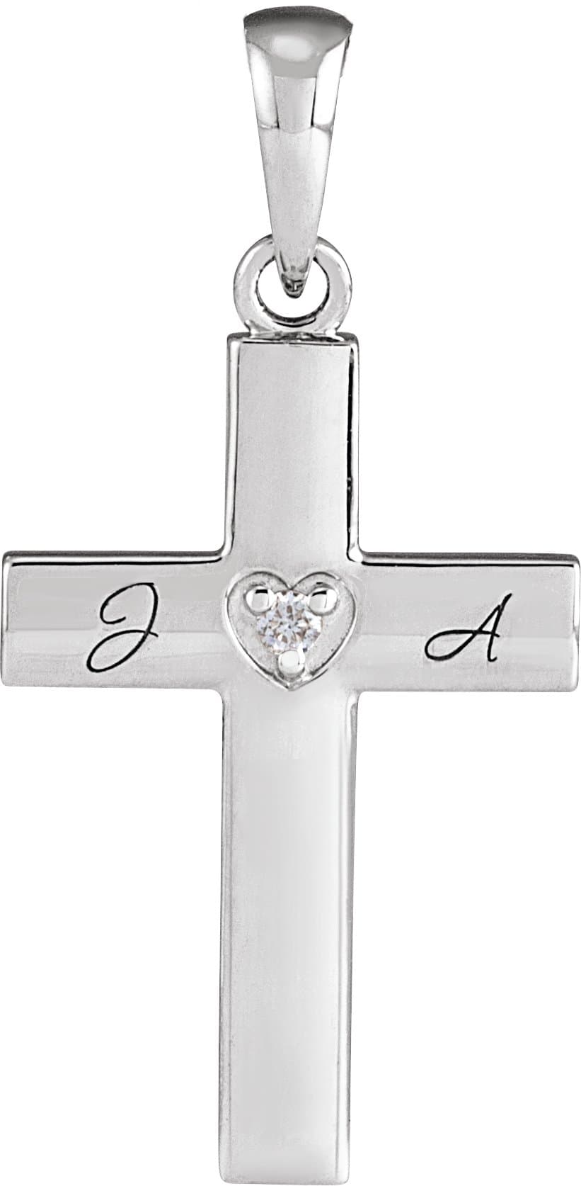 Engravable Cross Necklace or Pendant view 3