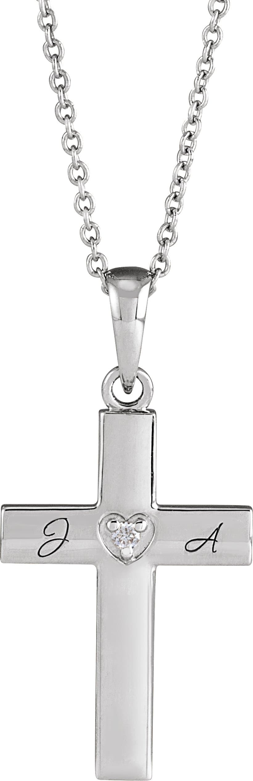 Engravable Cross Necklace or Pendant view 3