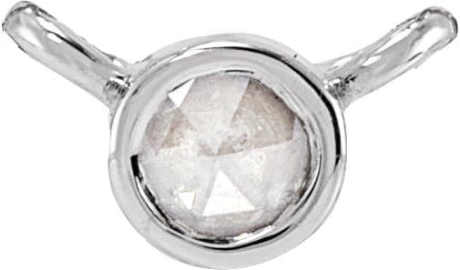14K Rose .03 CT Rose-Cut Natural Diamond Bezel-Set 18 Necklace