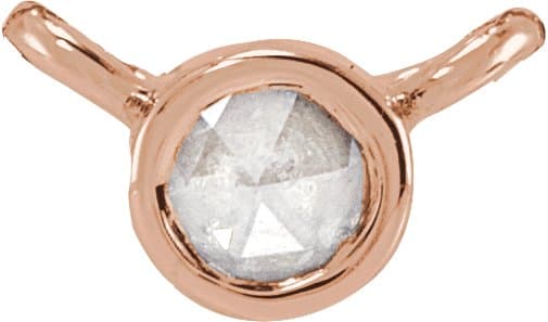 14K Rose .03 CT Rose-Cut Natural Diamond Bezel-Set 18 Necklace