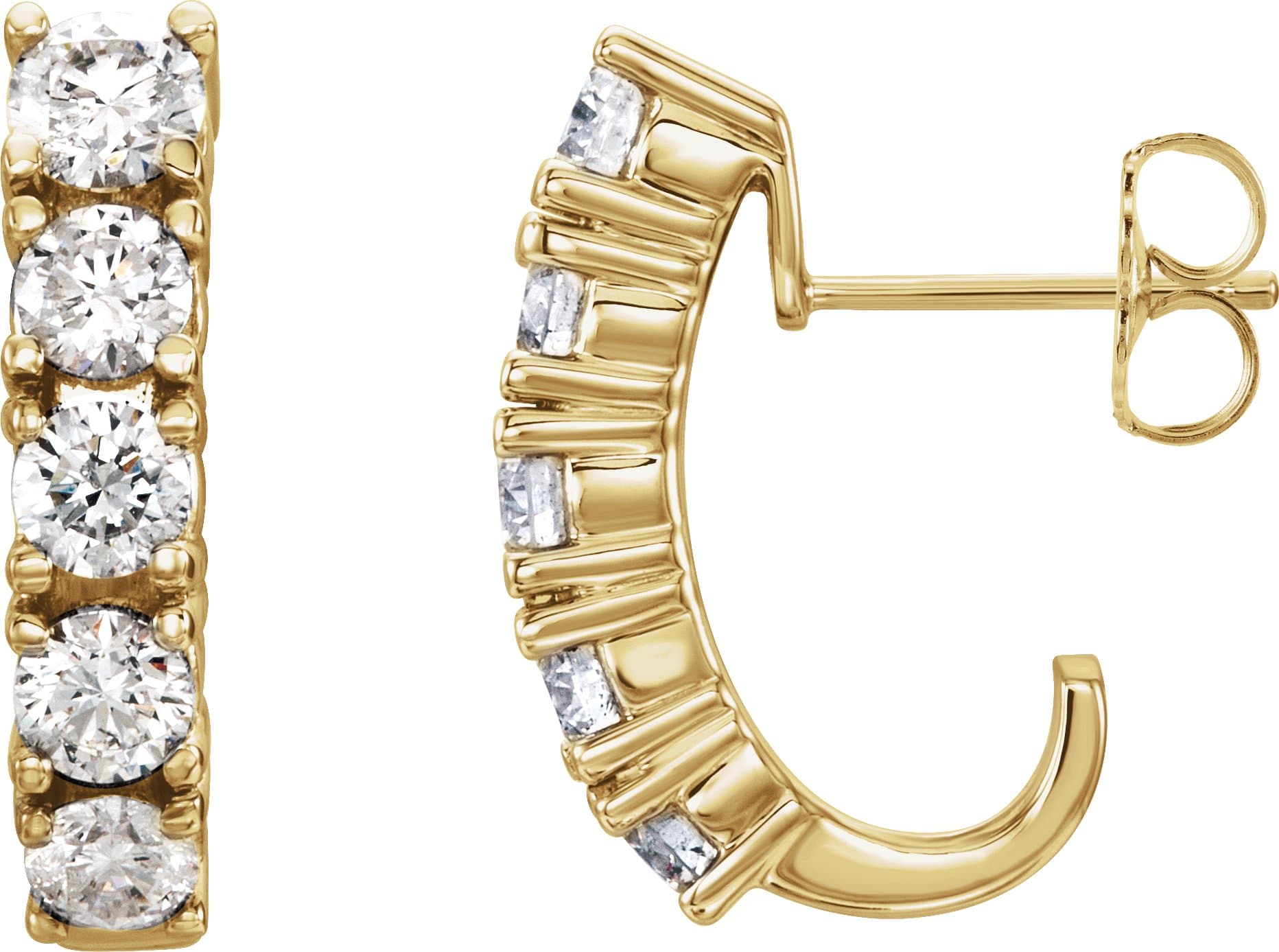 14K Rose 1 1/2 CTW Lab-Grown Diamond Hoop Earrings