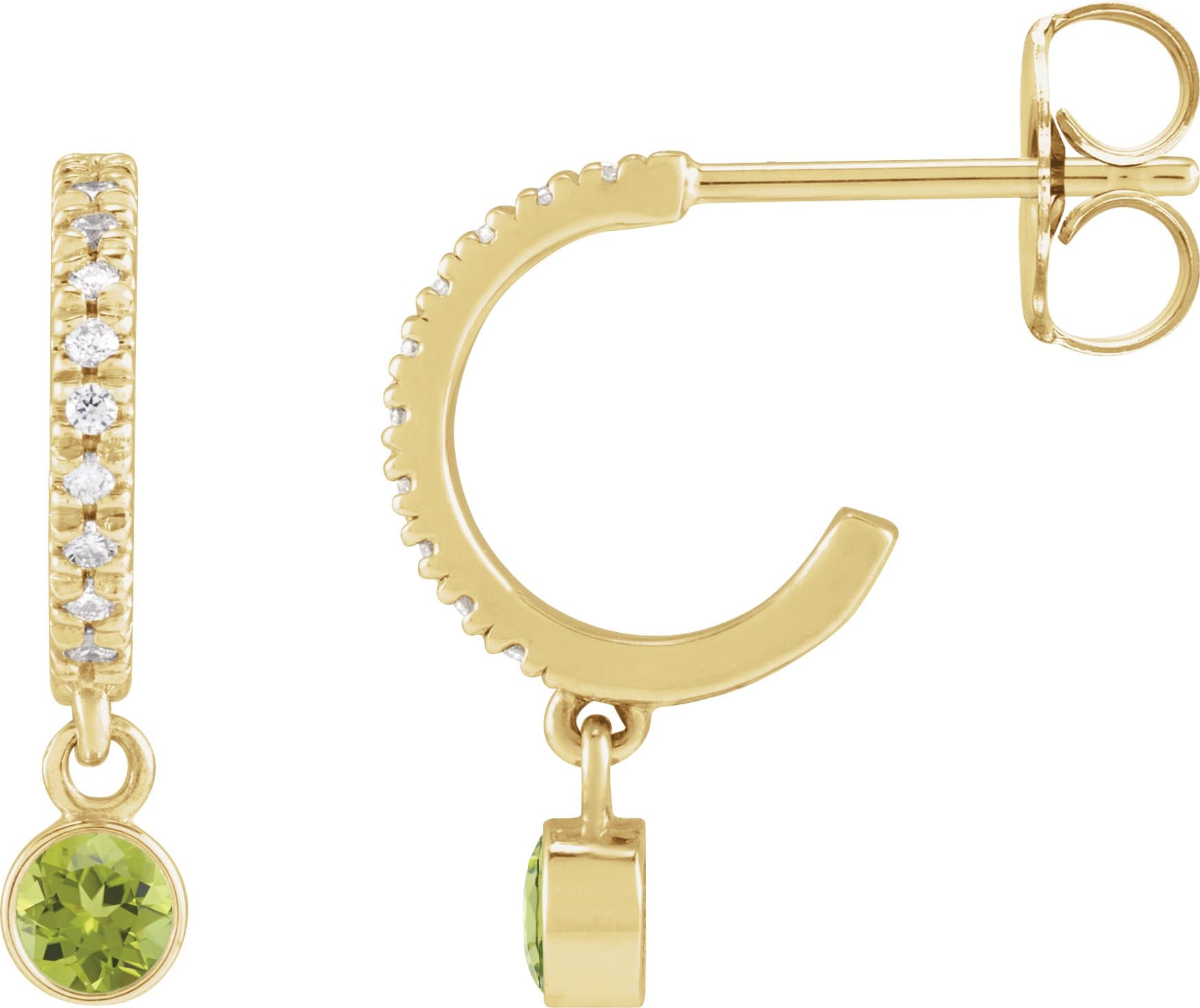 14K Rose Lab-Grown Alexandrite & .08 CTW Natural Diamond French-Set 16.1 mm Hoop Earrings