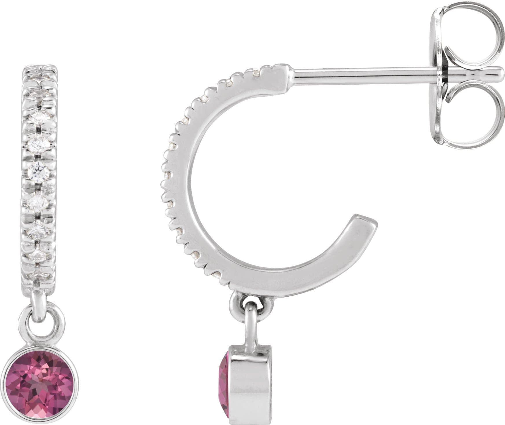 14K Rose Gold 1/4 CTW Natural Diamond French-Set 16.1 mm Hoop Earrings
