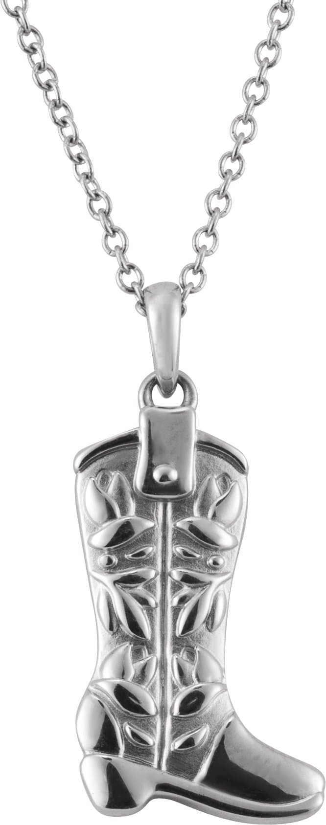 14K Yellow Cowboy Boot 16-18 Necklace