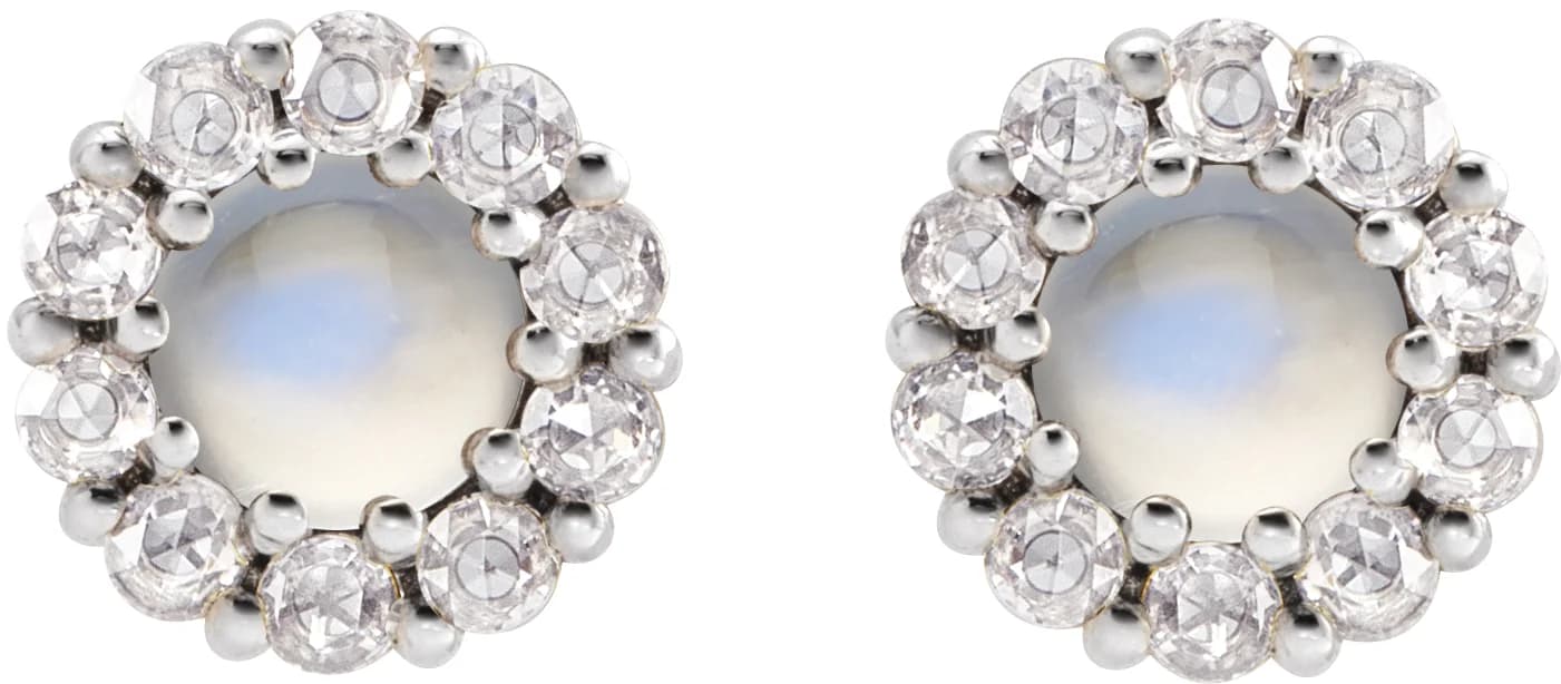 Rose-Cut Halo-Style Earrings, view 3