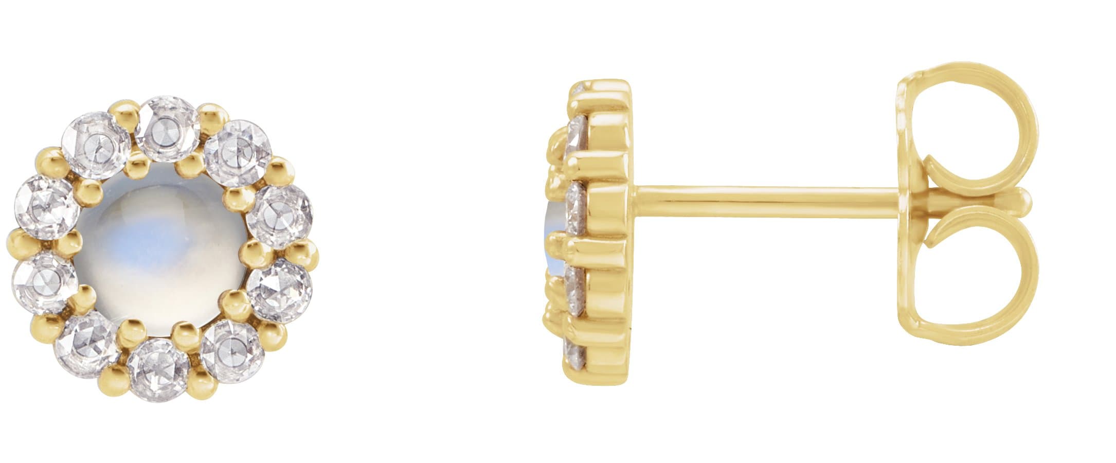 14K Rose 1/3 CTW Rose-Cut Natural Diamond Halo-Style Earrings