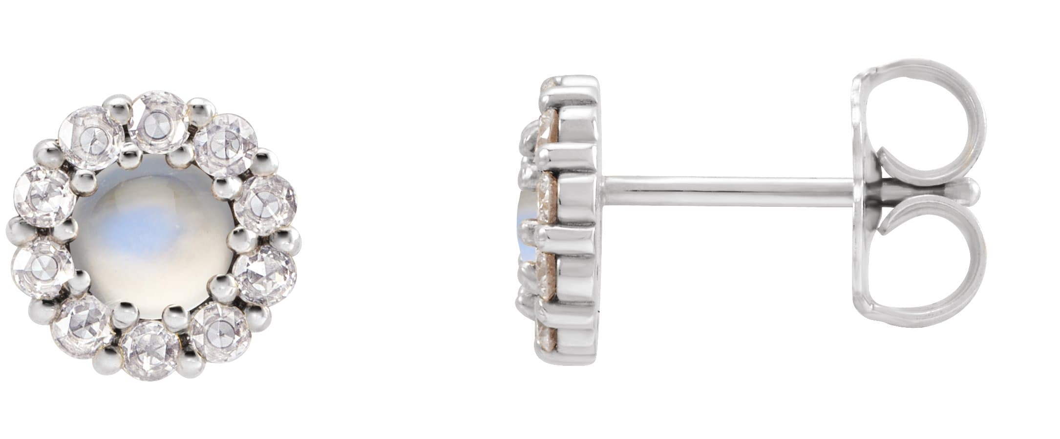 14K Rose 1/3 CTW Rose-Cut Natural Diamond Halo-Style Earrings